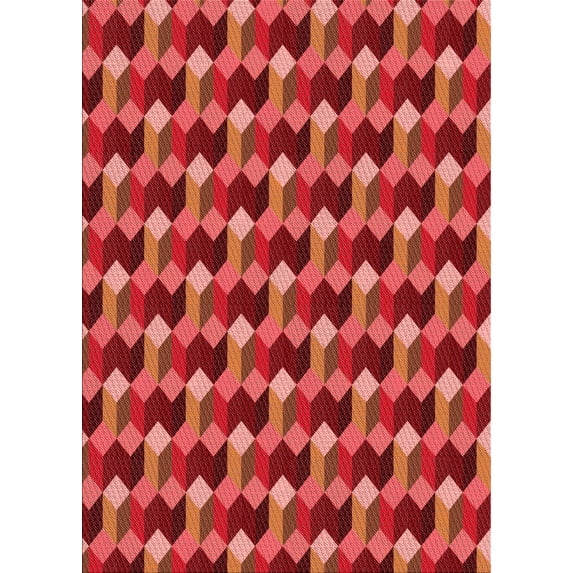 Ahgly Company Machine Washable Indoor Rectangle Transitional Orange Area Rugs, 5' x 8'