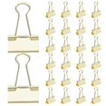 thumbnail image 2 of Binder Clips Metal Paper Clips For Office Multi-Purpose Document Fixing Cute Office Supplies Golden 3.00X2.70X2.50CM Construction 48Pcs, 2 of 5