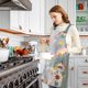 thumbnail image 4 of Delantal estampado de tela impermeable para cocina, delantal de lona para catering, 2 uds., 4 of 5