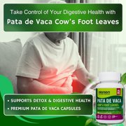 Pata de Vaca 100 Capsules – Supports Detox & Digestive Health 100% Pure Cow’s Foot Leaves (Bauhinia forficata) Vegan & Non-GMO Natural Herbal Supplement from Peru