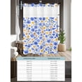 thumbnail image 6 of No Hook Cloth Fabric Shower Curtain with Snap in Liner, Daisy Flowers Waterproof Shower Curtains Set with See Through Top Window, Country Pastoral Blue Petals Floral Bath Curtains Shower 72"x72", 6 of 6