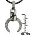 thumbnail image 4 of Jewelry Trends Pewter Snakeskin-look Crescent Claw Pendant on 18" Leather Necklace, 4 of 4