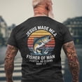 thumbnail image 2 of Jesus Made Me A Fisher Of Man Fishing Christian Men's Back Print T-Shirt, Casual Graphic Shirt, 2 of 2