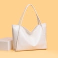 thumbnail image 4 of Faraee Oversized Tote Bag Women Leather Weekenders Shoulder Handbag Zipper Top Handle Purse Satchel for Work Travel College White, 4 of 7