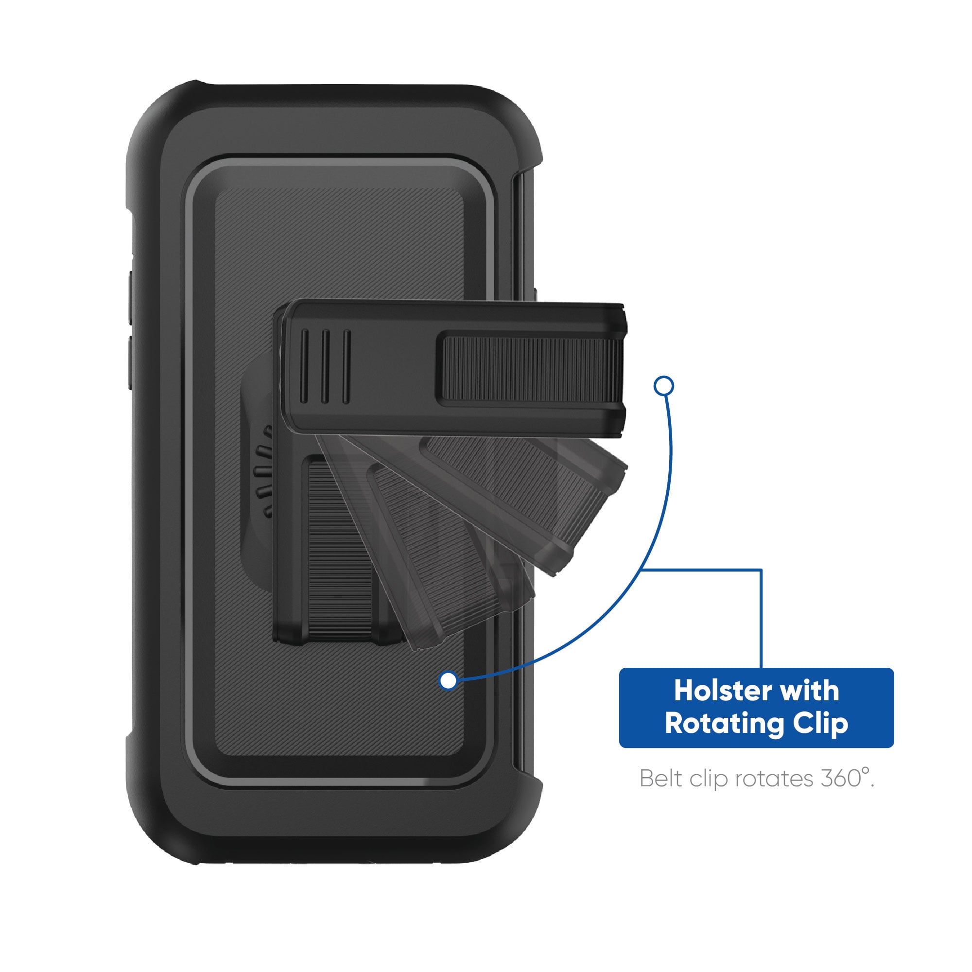 (2 pack) onn. Rugged Phone Case with Holster for iPhone 11 / iPhone XR - Blue