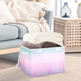thumbnail image 5 of Foldable Fabric Storage Bin With Handle Collapsible Basket Box Storage With Lid Organizer Pastel Glitter, 5 of 7