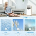 thumbnail image 4 of HOMCOM 8000 BTU Mobile Portable Air Conditioner with Cooling, Dehumidifier, and Ventilating with Remote Control, 2 Speed Fans, 24-Hour Timer for Bedroom, Living Room, Home Office, White, 4 of 10