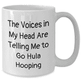thumbnail image 2 of Funny Hula Hooping Gifts for Men on Father's Day - 'The Voices In My Head Are Telling Me To Go Hula Hooping' White Coffee Mug, 2 of 4