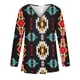 thumbnail image 5 of Pntutb moda mujer manga larga con cuello en V blusa estampada cremallera otoño casual pulóver tops Pntutb Pntutb-3919, 5 of 5