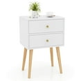 thumbnail image 1 of Costway Nightstand Mid-century Modern Bedside Table with 2 Drawers Solid Wood Support Legs, 1 of 9