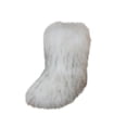 thumbnail image 2 of Willtoo Women's Furry Faux Fur Boots Fuzzy Fluffy Mid Calf Snow Boots Suede Warm Fur Lined Booties Flat Fashion Boots White US-7（EU-38）, 2 of 6