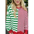 thumbnail image 3 of Chic Green Stripe Color Block Sweatshirt – Perfect for Casual Outings This Spring, M, 3 of 11