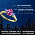 thumbnail image 2 of Gem Stone King 10K Yellow Gold Pink Created Sapphire and Blue Tanzanite Engagement Ring for Women | 2.25 Cttw | Oval 8X6MM | Gemstone September Birthstone | Size 5, 2 of 6