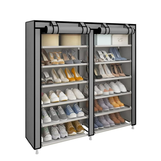Estante Zapatero Organizador | Closet Armable para Calzado | Acero inoxidable | Closet para 36 Pares de Calzado | Tela Impermeable