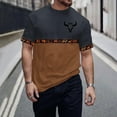 thumbnail image 2 of Jinhomg Mens Casual Graphic T-Shirts Vintage Western Animal Print Tees Big and Tall Comfy Short Sleeve Crew Neck Tops 2025 Daily Wear Brown XL, 2 of 6