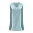 thumbnail image 3 of Women's Silk Satin Tank Tops V Neck Casual Sleeveless Business Work Blouses Dressy Summer Shirts Solid Color Tanks, 3 of 8