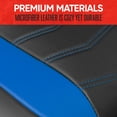 thumbnail image 5 of Motor Trend LuxeFit Blue Faux Leather Car Seat Covers Full Set Matching Front & Rear Bench Seat Cover for Cars Trucks SUV, 5 of 7