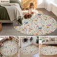 thumbnail image 5 of Round Rug 4Ft Washable Non-Slip, Pink Spring Floral Circle Area Rugs for Living Room Bedroom, Elegant Pastoral Flowers Butterflies Vintage Indoor Floor Mats Carpet Runner for Home Decor Aesthetic, 5 of 8