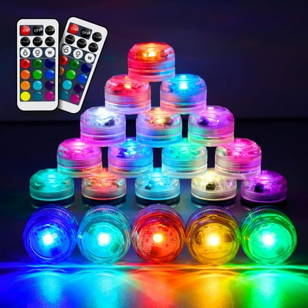 

HL Mini Submersible Led Lights Small Waterproof Led Tea Lights with Remote Flameless Candles with