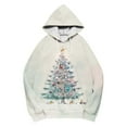 thumbnail image 5 of Antqov Hoodies for Women, Christmas Pullover Xmas Tree Printed Drawstring Tops, Festival Loose Comfortable Sweatshirts, 5 of 5