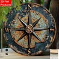 thumbnail image 2 of HELLOYOUNG Round Wall Decor Nautical Compass Bohemian Wall Art, Flat Printed Wooden Home Decor for Bar Cafe, Holiday Gift for Halloween Christmas, 2 of 6