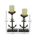 thumbnail image 3 of DecMode 2 Candle Black Metal Candle Holder, Set of 2, 3 of 8
