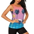 thumbnail image 2 of Bixox Women's Beach with Palm Trees Printed Sleeveless Fitness Workout Running Quick-Dry Tank Top, 2 of 7