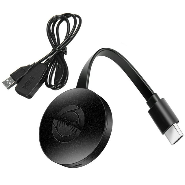 G2 Portable Wireless Screen Mirroring Dongle, 2.28 Inch Compact Black Display Receiver with Miracast/AirPlay/DLNA Support, WiFi-Enabled for Smartphone/Tablet/PC to TV/Monitor/Projector, Easy