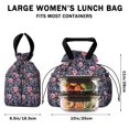 thumbnail image 5 of Pioneer Flower Drawstring Lunch Bag Women - Drawstring Lunch Bag Insulated for Work Office - Stain-Resistant Large Lunchbags for Women with Multi-Pockets, 5 of 6