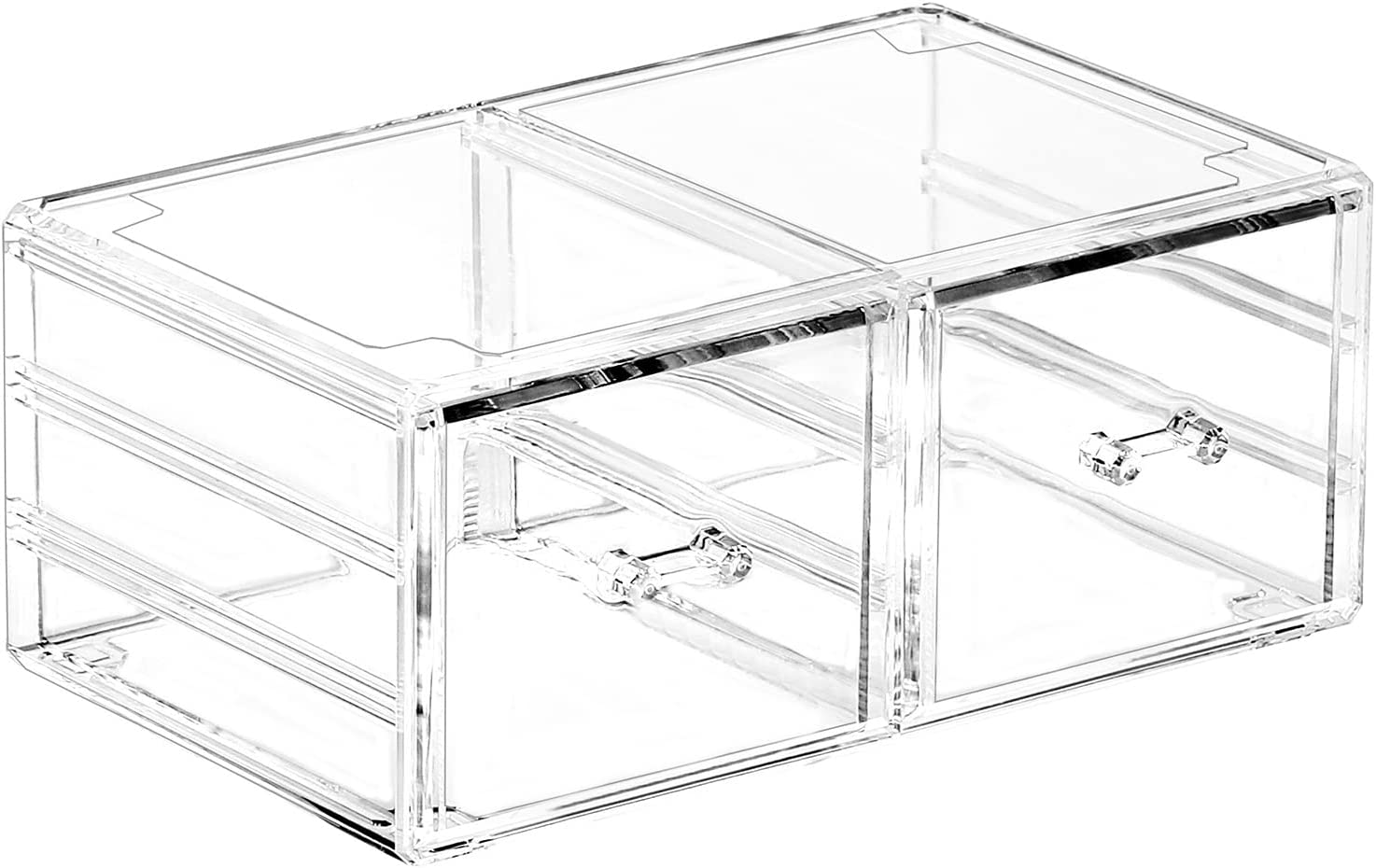 PIKADINGNIS Stackable Clear Plastic Organizer Drawers Organize