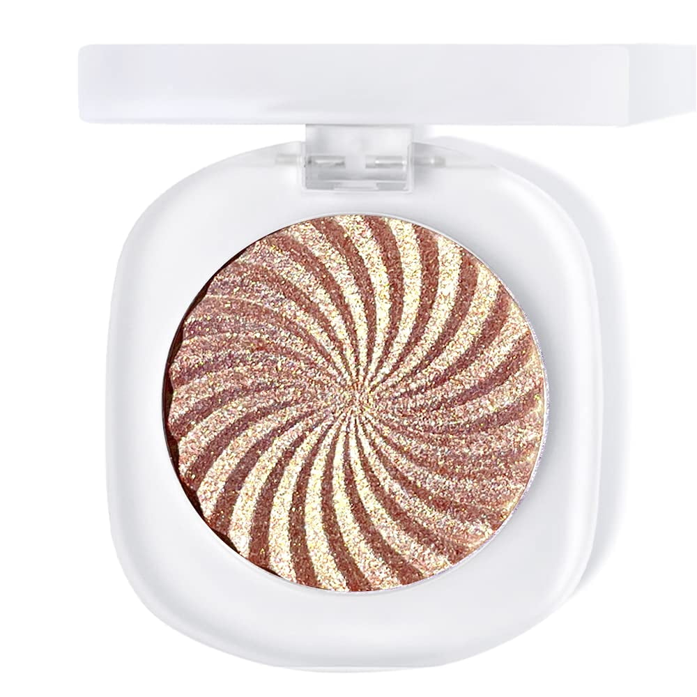 Tintark Cream Highlighter Palette, Highly Pigmented Eyeshadow Illuminating with Sparkle, Gold