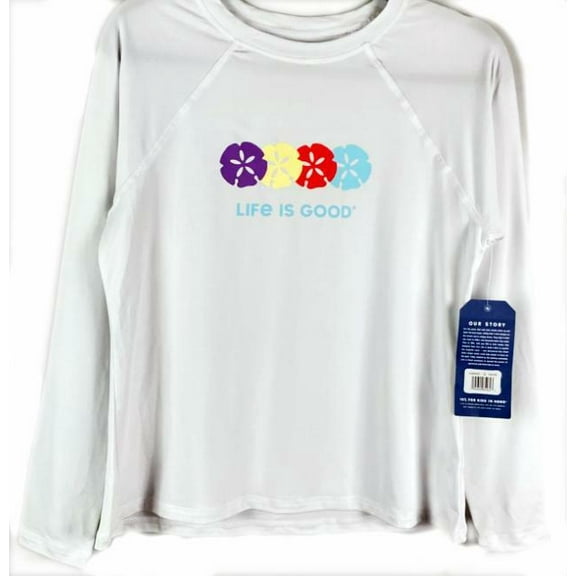 Life is Good Ladies Small Long Sleeve Sunshirt UPF 50  Sandollar Design