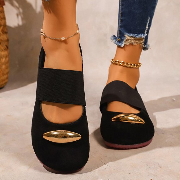 Women's Loafers, Comfortable Slip-On Shoes Breathable Casual Flats, Lightweight Round Toe Footwear with Elasticated Fit for Daily Wear