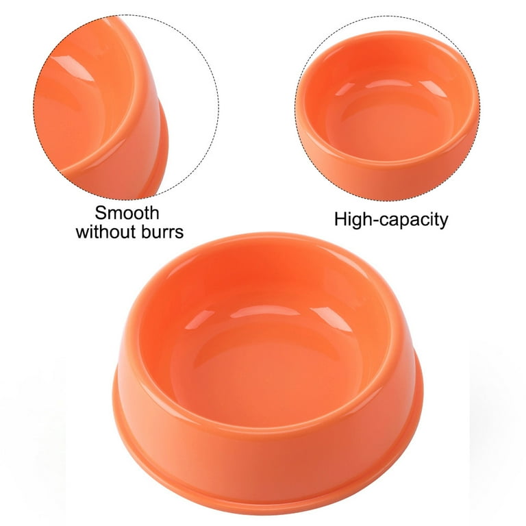 2pcs Holder Candy-Color Puppy Food Bowl Cat Dog Blue Feeder Slip Pet Cats  Plastic-Dog Raised Plastic Water Small Spill Feeding for Dish Round Bowls