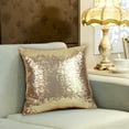 thumbnail image 3 of AUQ 2Pcs Gold Silver Pillows Sequins Decorative Pillows, 18"x18" Textile Glitter Sequins Square Solid Throw Pillow Covers Cushion Case Hidden Zipper Design for Home Decoration Bed Party Wedding, 3 of 7