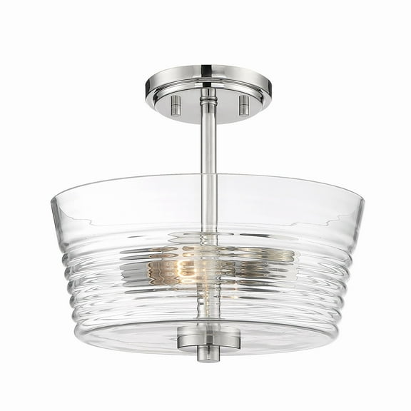 Designers Fountain Ingo Polished Nickel 2 Light Semi Flush Mount Ceiling Light, D230M-SF-PN
