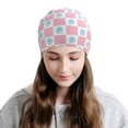 thumbnail image 2 of Xecao Checkerboard With Snowflake Print Beanie Knitted Hat for Men Women, Winter Fashion Knit Cuffed Caps Unisex, 2 of 7