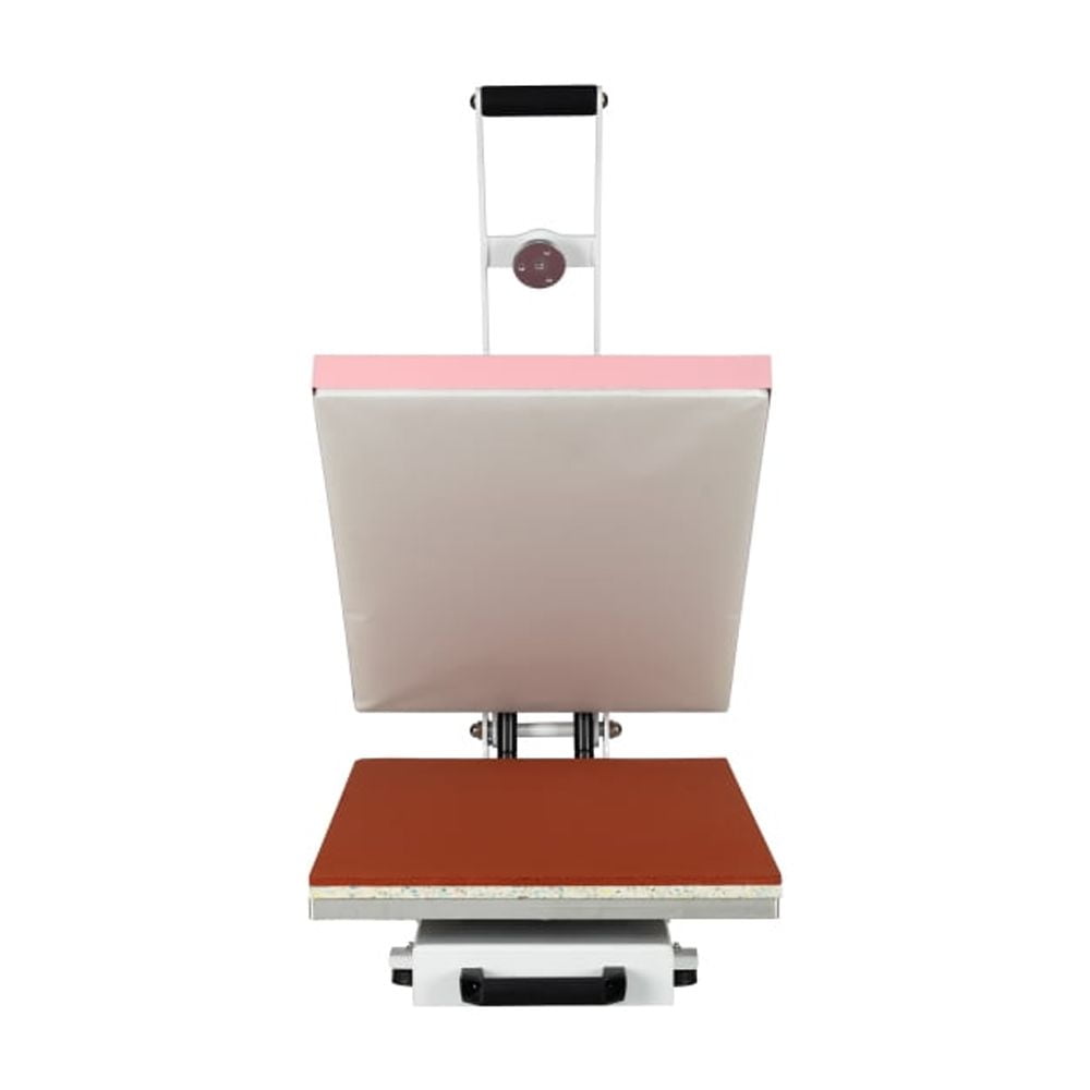 Semi-automatic Heat Press Machine with Auto Open & Slide-out Base, 16" x 24" Heat Plate, Pink + White