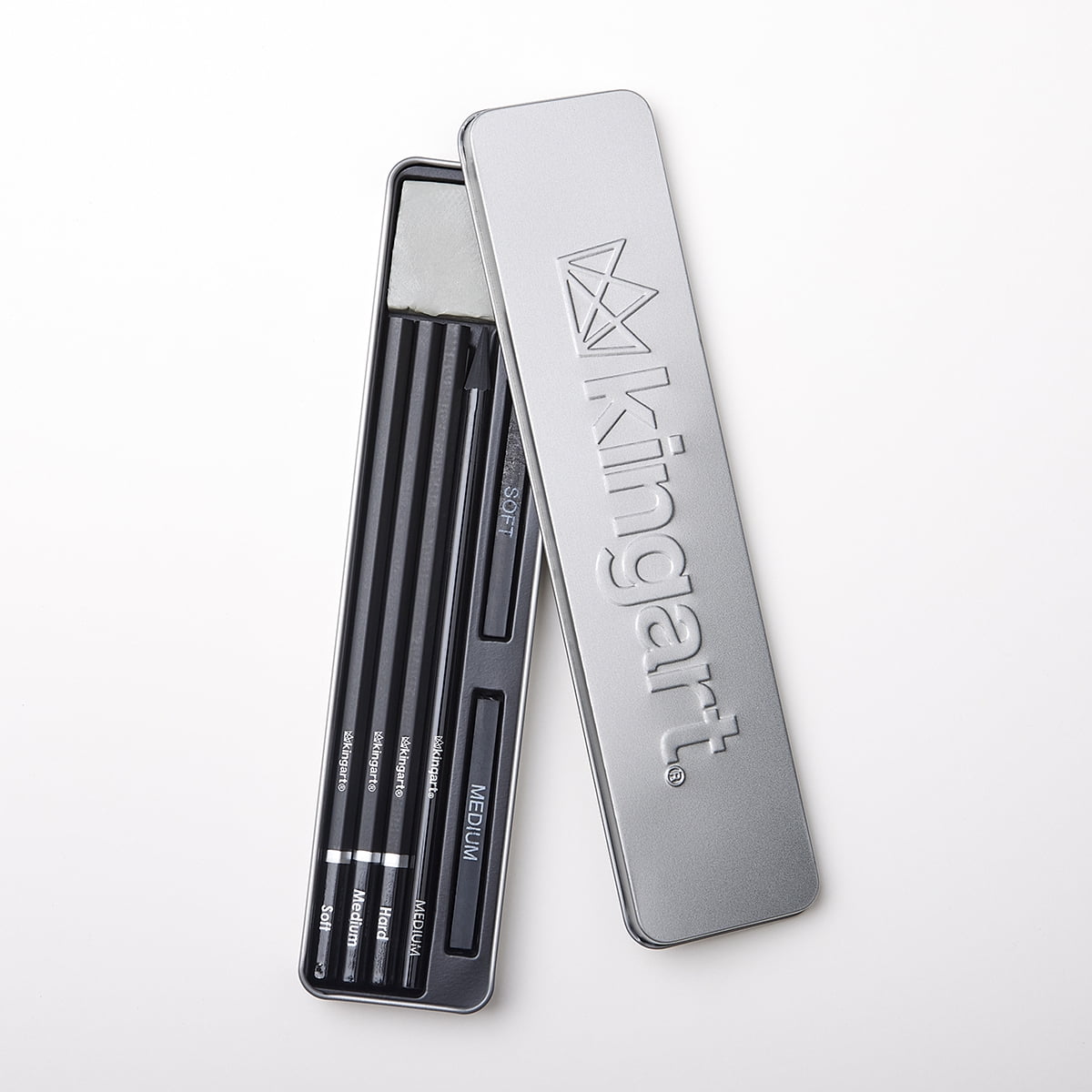 KINGART Charcoal Sketching Tin Travel Set