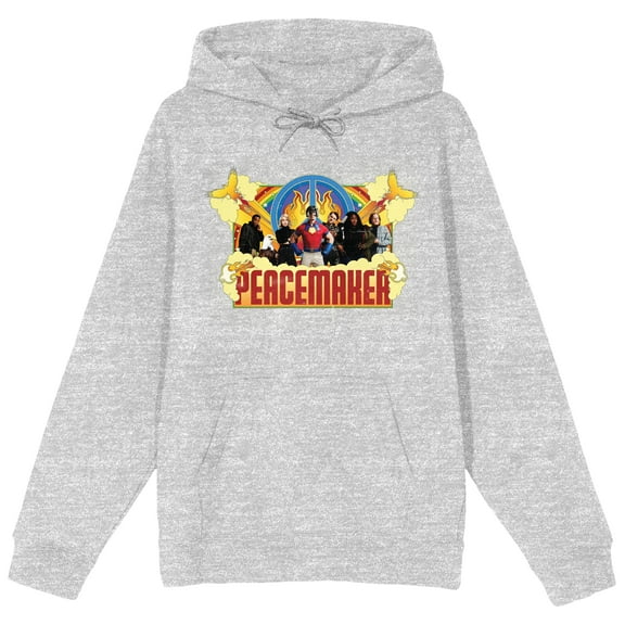 Peacemaker TV Series A.R.G.U.S. Team Men's Athletic Heather Grey Hoodie-Medium