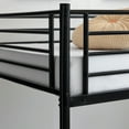 thumbnail image 3 of Twin over Twin Low Bunk Bed, Metal Bunk Bed Frame with Ladder and Safety Guardrails, Load-Bearing 330lb, Noise Free, 3 of 9