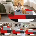 thumbnail image 5 of Round Rugs 6Ft, Red Black Grey Round Area Rug Washable Indoor Throw Carpet, Modern Irregular Geometric Abstract Soft Non Slip Circle Rug for Office Cabinet Home Decor Aesthetic, 5 of 8