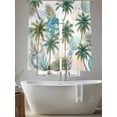 thumbnail image 4 of Tropical Plant Sheer Curtains 72 Inch Length 2 Panels Set, Summer Watercolor Boho Green Palm Trees Voile Window Treatment Rod Pocket Curtains Sheers Drapes for Bedroom/Living Room/Kitchen 52"x72"x2, 4 of 7