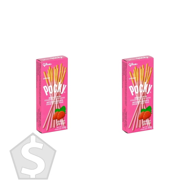 Glico Pocky Fraise, 10 X 33 g - Lot de 2