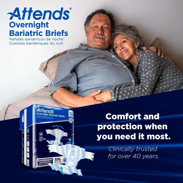 Attends Bariatric Incontinence Disposable Briefs, 5X-Large, Up to