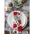thumbnail image 2 of Red Roses Cloth Napkins Set of 6 Reusable Dinner Napkins, Valentine's Day Flowers Leaves Romantic Cocktail Napkin Washable Table Napkins for Wedding/Holiday Party/Baby Shower 20"x20", 2 of 7
