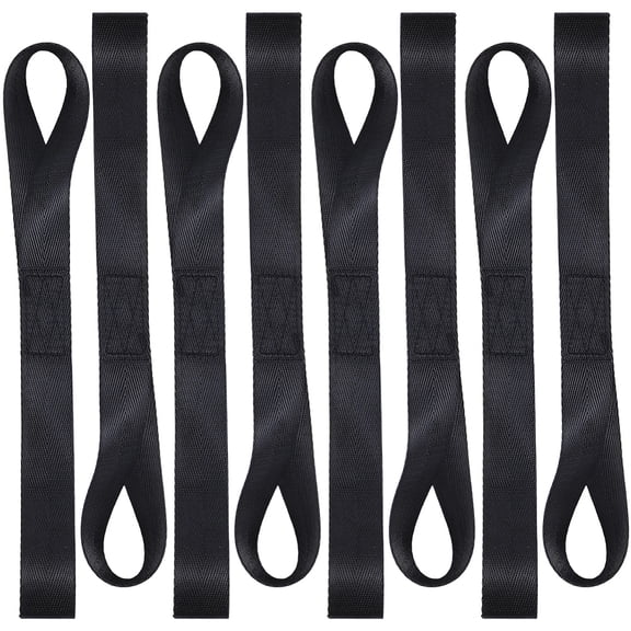 8Pcs Soft Loop Tie Down Straps 1200lbs Load Capacity Tie-Down Loops Nylon Luggage Straps Black Motorcycle