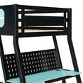 thumbnail image 6 of Mirightone Twin over Twin Bunk Bed with Two Gaming Desks, Gaming Bunk Frame with Pegboard, Twin Bunk Bed for Gamer Adult, Cloud Blue, 6 of 7