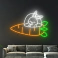 thumbnail image 5 of Handmadetneonsign Astronaut Rabbit Bunny Neon Sign, Carrot Rocket LED Light, Astronaut Bunny Sign, 5 of 5