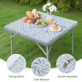 thumbnail image 4 of Math Equations Grid Notes Pattern Square Fitted Tablecloth with Elastic Edge,Square Table Cover,Washable Elastic Table Cover for Home Kitchen Party Decor 34"x34", 4 of 6